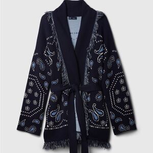 Gap oversized fringe cardigan. Analui Inspired